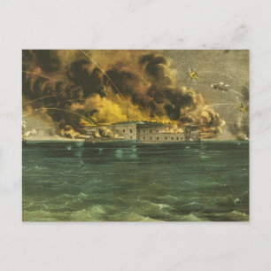 Carte Postale Bombardement de la guerre civile américaine du for