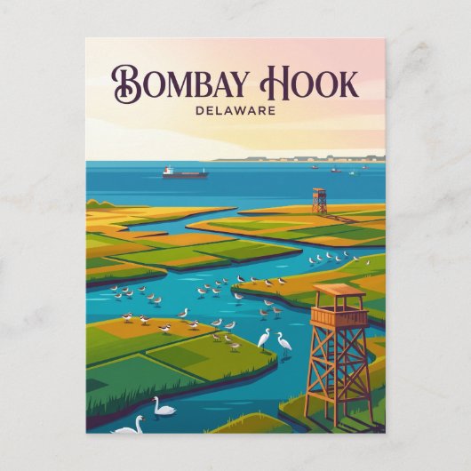 Carte Postale Bombay Hook États-Unis (Devant)