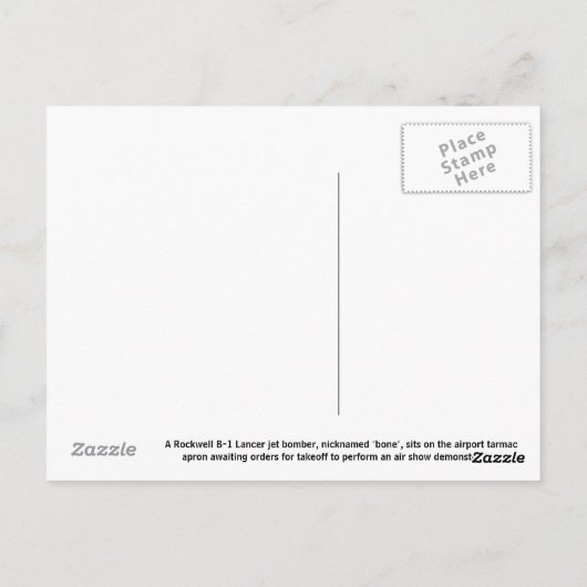 Carte Postale Bombe de Lancer B-1B au sol (Dos)