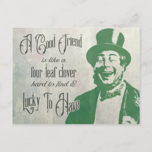 Carte Postale Bon Ami Saint Patrick Irishman Green Vintage