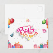 Carte Postale Bon Anniversaire (Devant / Derrière)