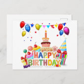 Carte Postale Bon Anniversaire (Devant / Derrière)