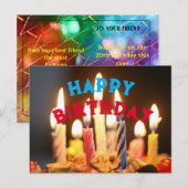 Carte Postale Bon Anniversaire (Devant / Derrière)