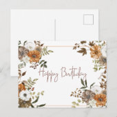 Carte Postale Bon Anniversaire Pastel Floral Botanical Arrangeme (Devant / Derrière)