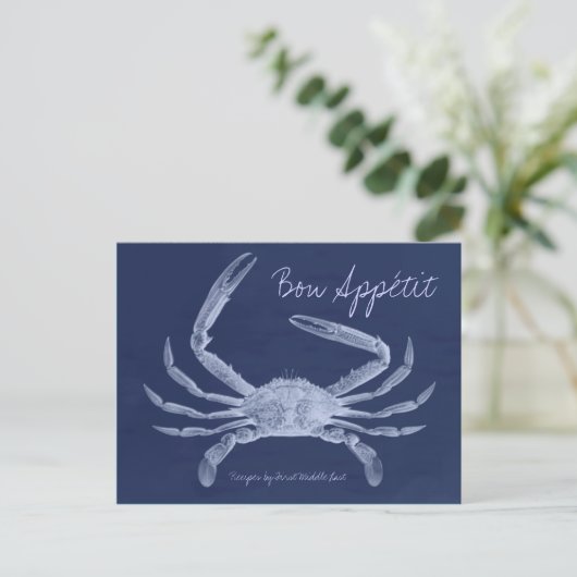 Carte Postale Bon Appétit King Crab Recette Card (Debout devant)