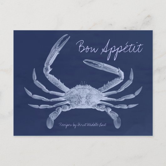 Carte Postale Bon Appétit King Crab Recette Card (Devant)