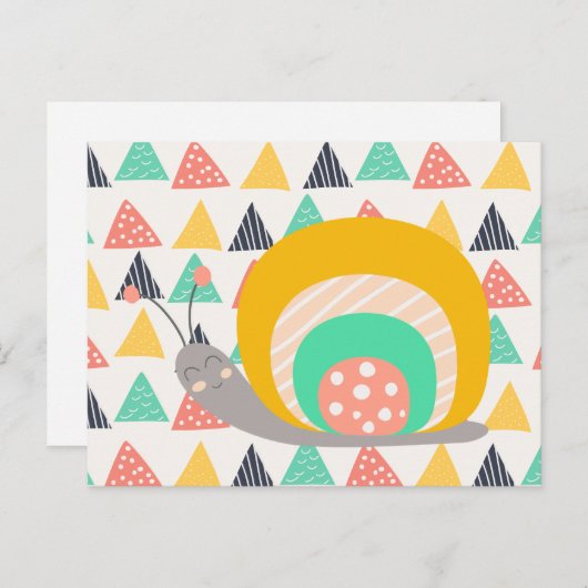 Carte Postale Bon escargot sur les triangles (Devant / Derrière)