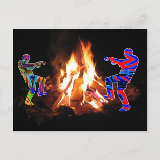 Carte Postale Bon Fire Party Bon Bonne Feu (Devant)