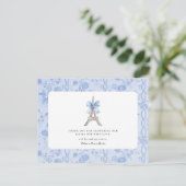 Carte Postale Bon Jour Bebe Romantique Bleu Merci français (Debout devant)