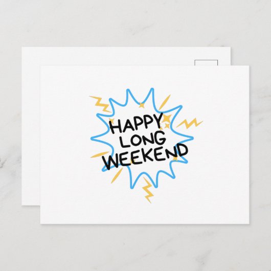 Carte Postale Bon long week-end (Devant / Derrière)