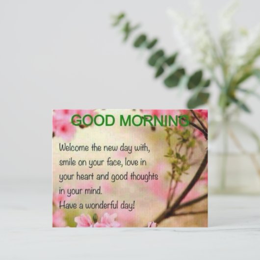 CARTE POSTALE BON MATIN (Debout devant)