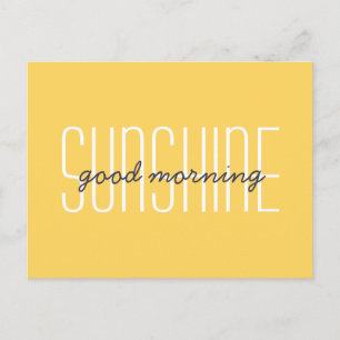Carte Postale Bon matin Sunshine Yellow Typographie Citation
