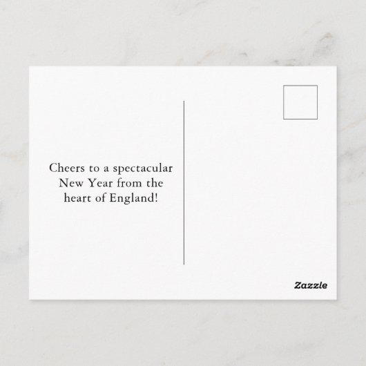 Carte Postale Bon Nouvel An Londres Feu d'artifice sur Big Ben (Dos)