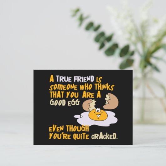 Carte postale bon oeuf (Debout devant)