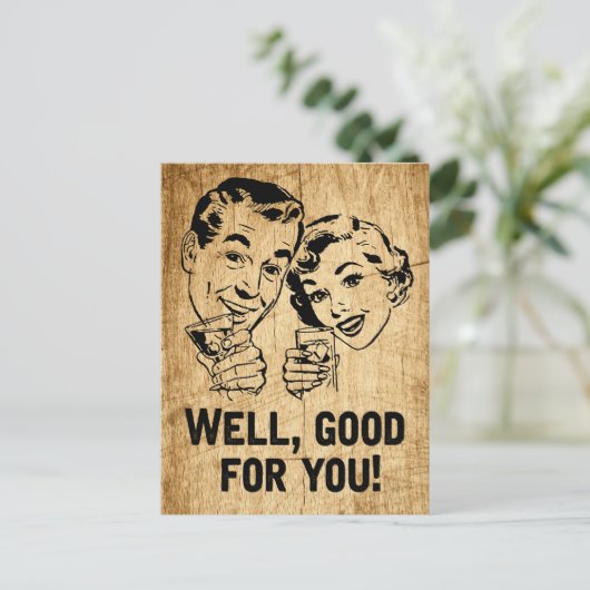 Carte Postale Bon Pour Vous Rétro Rustique Insincérité Sarcasme (Debout devant)