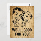 Carte Postale Bon Pour Vous Rétro Rustique Insincérité Sarcasme (Devant / Derrière)