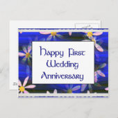 Carte Postale Bon Premier anniversaire de Mariage (Devant / Derrière)