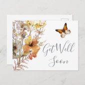 Carte Postale Bon rétablissement aquarelle fleur sauvage (Devant / Derrière)