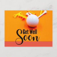 Carte postale Bon rétablissement de golf avec ball