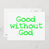 Carte Postale Bon sans Dieu vert vif (Devant / Derrière)