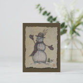 Carte Postale Bon Snowman amical (Debout devant)