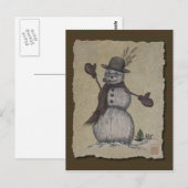 Carte Postale Bon Snowman amical (Devant / Derrière)