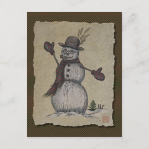 Carte Postale Bon Snowman amical