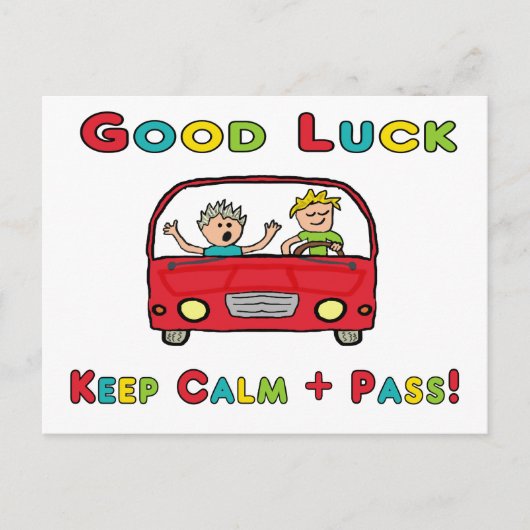 Carte Postale Bon test de conduite de la chance (Devant)