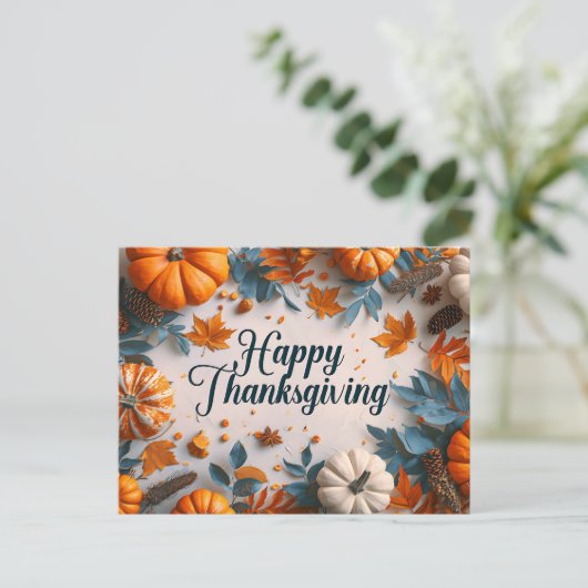 Carte postale bon thanksgiving (Debout devant)