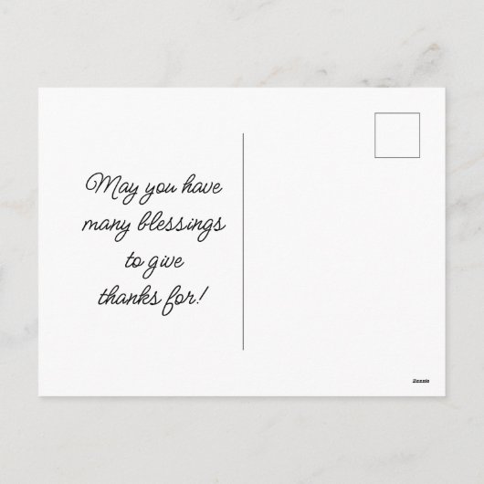 Carte postale bon thanksgiving (Dos)