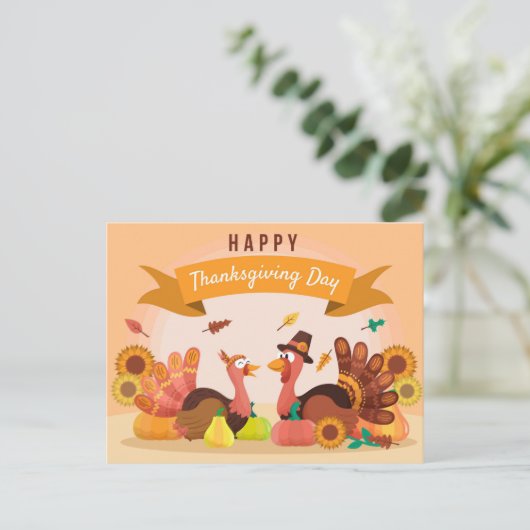 Carte postale bon thanksgiving (Debout devant)