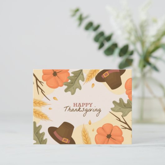 Carte postale bon thanksgiving (Debout devant)