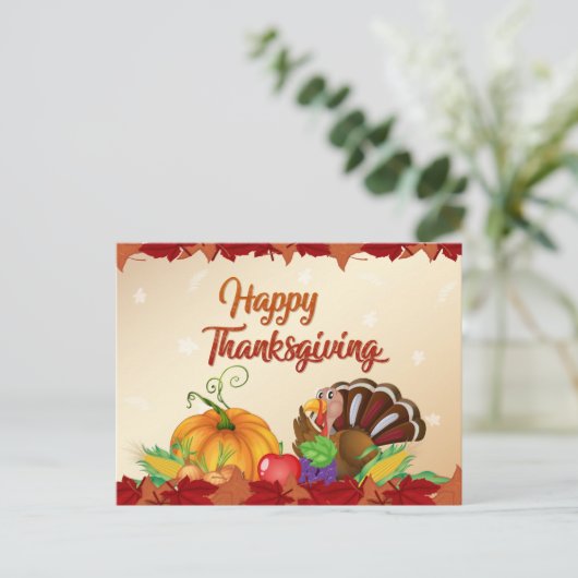 Carte postale bon thanksgiving (Debout devant)