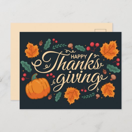 Carte Postale Bon thanksgiving (Devant / Derrière)