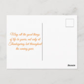 Carte Postale bon thanksgiving, 3 photos gris orange vacances (Dos)