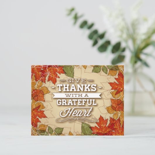 Carte Postale Bon thanksgiving Automne Automne Salutations (Debout devant)