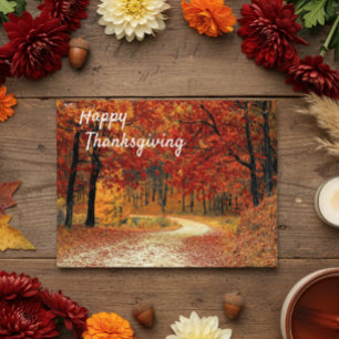 Carte Postale Bon thanksgiving Automne Paysage Scène Automne