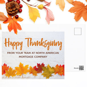 Carte Postale Bon thanksgiving Business Autumn Leaves Company