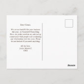 Carte Postale Bon thanksgiving Business Vintages Feuilles Brown (Dos)