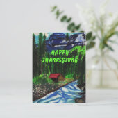 Carte postale bon thanksgiving CABINE (Debout devant)