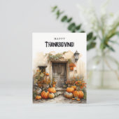 Carte Postale Bon thanksgiving Citrouille d'automne (Debout devant)
