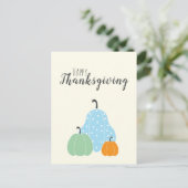 Carte Postale Bon thanksgiving Citrouille Vert Bleu orange (Debout devant)