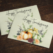 Carte Postale Bon thanksgiving coloré Citrouille aquarelle