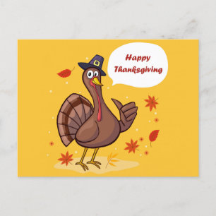 Carte Postale Bon thanksgiving Cute Cartoon Turquie