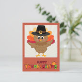 Carte Postale Bon thanksgiving Cute Cartoon Turquie (Debout devant)