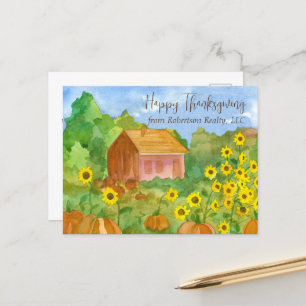 Carte Postale Bon thanksgiving de Realtor House Sunflowers
