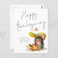Bon thanksgiving de script de hérisson mignon
