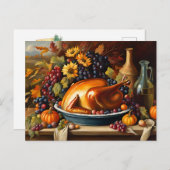 Carte Postale Bon thanksgiving, fête colorée, (Devant / Derrière)