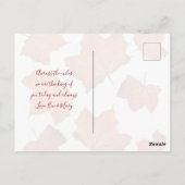 Carte Postale Bon thanksgiving Feuilles rouges (Dos)