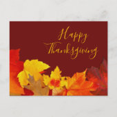 Carte Postale Bon thanksgiving Feuilles rouges (Devant)